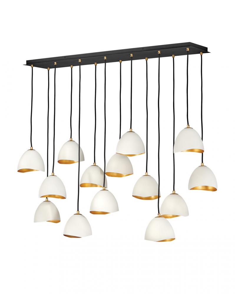 Medium Fourteen Light Linear - White