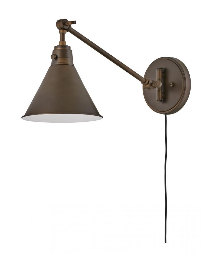 Medium Swing Arm Single Light Sconce - Bronze