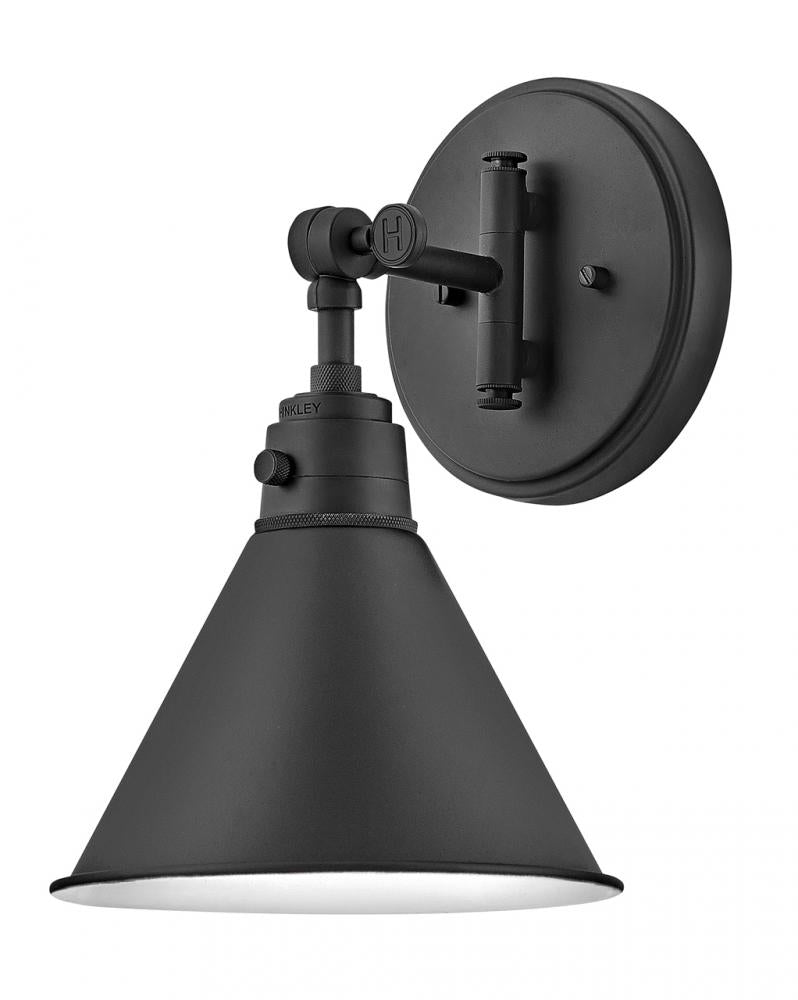 Medium Swing Arm Single Light Sconce - Black