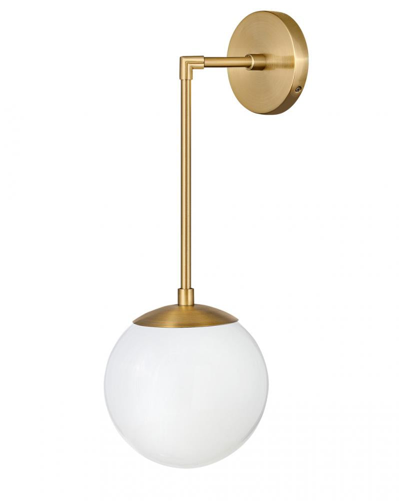Large Single Light Sconce - Brass|White