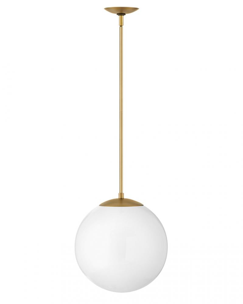 Medium Orb Pendant - Brass|White