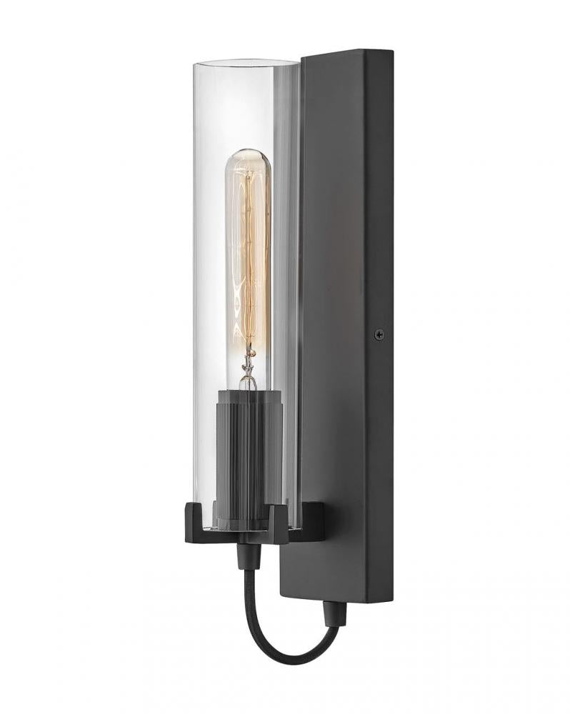 Medium Single Light Sconce - Black