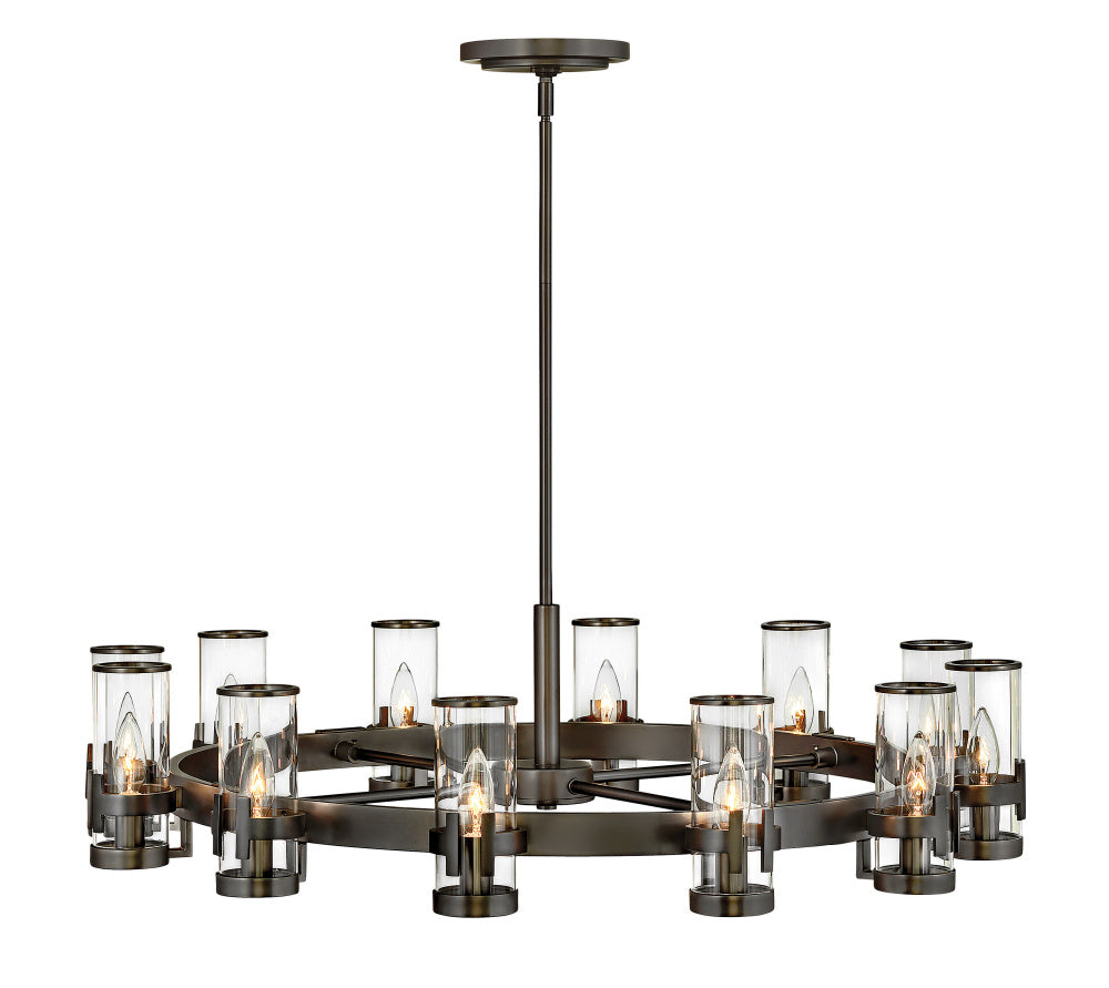 Medium Single Tier Chandelier - Black