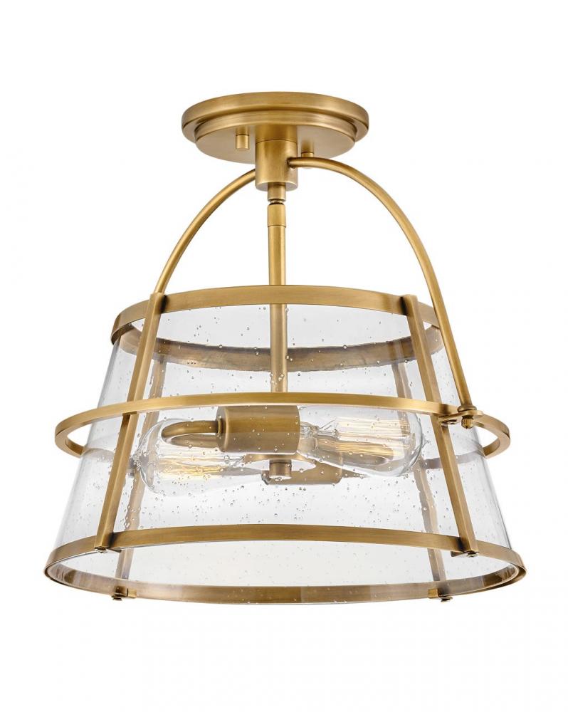 Medium Semi-Flush Mount - Brass