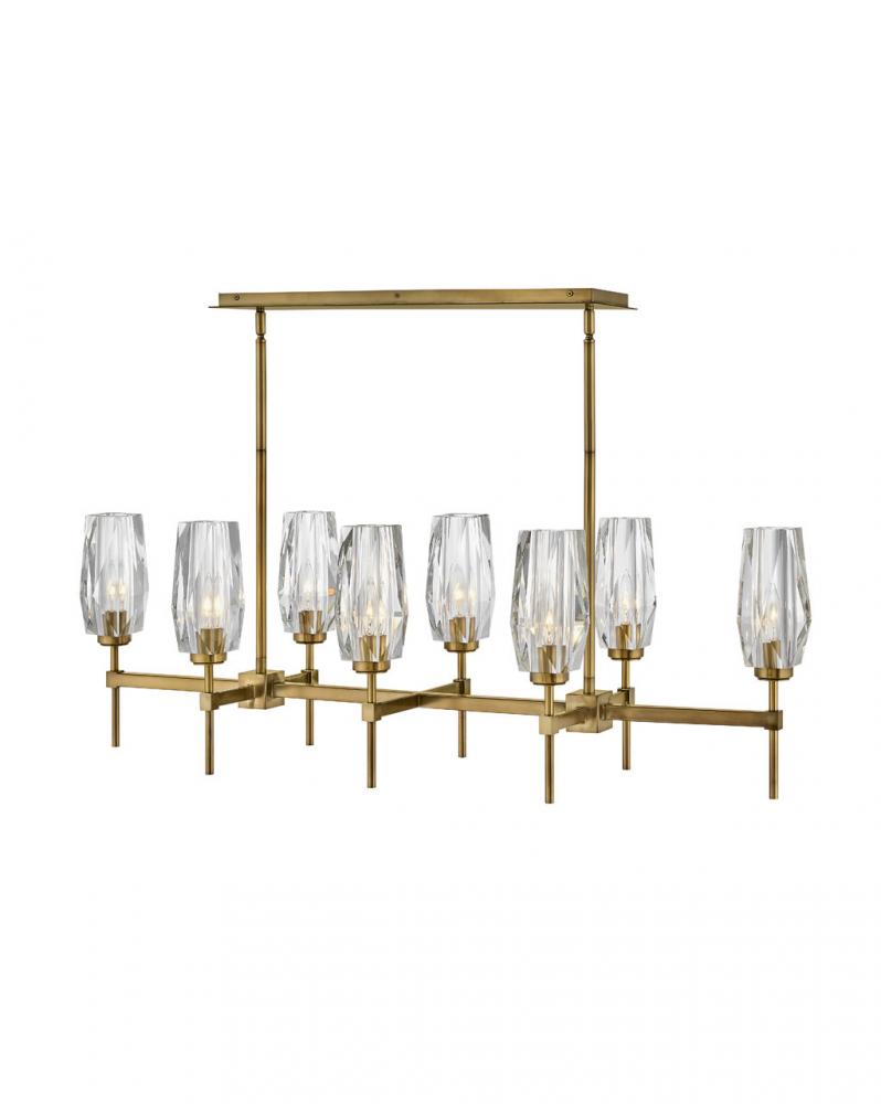 Medium Eight Light Linear - Brass