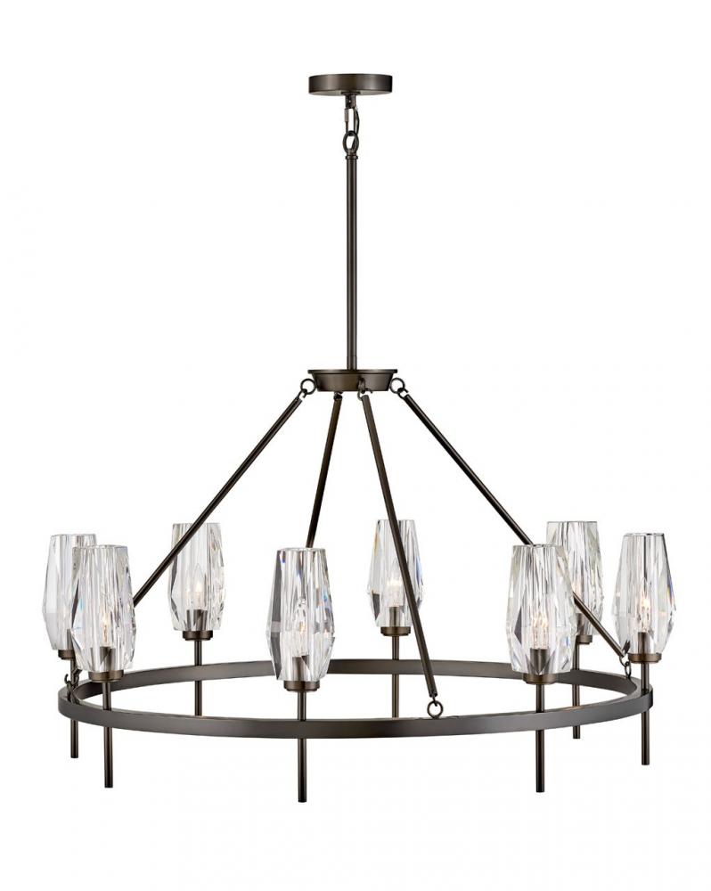 Large Single Tier Chandelier - Black
