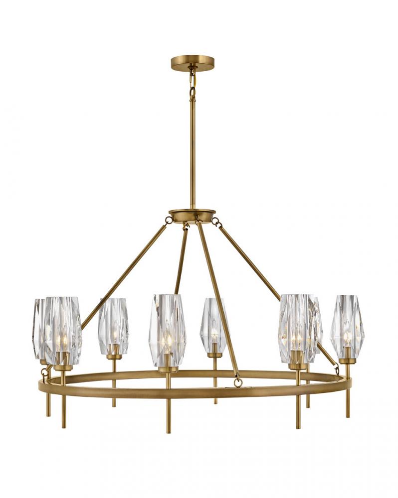 Large Single Tier Chandelier - Brass