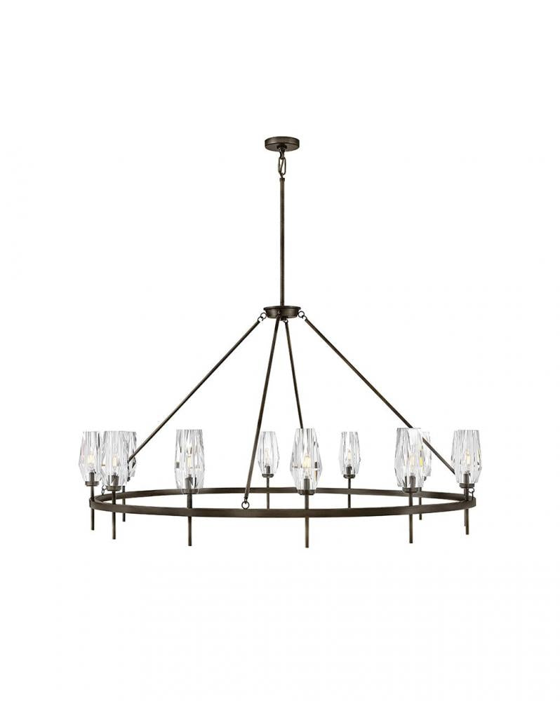 Extra Large Single Tier Chandelier - Black