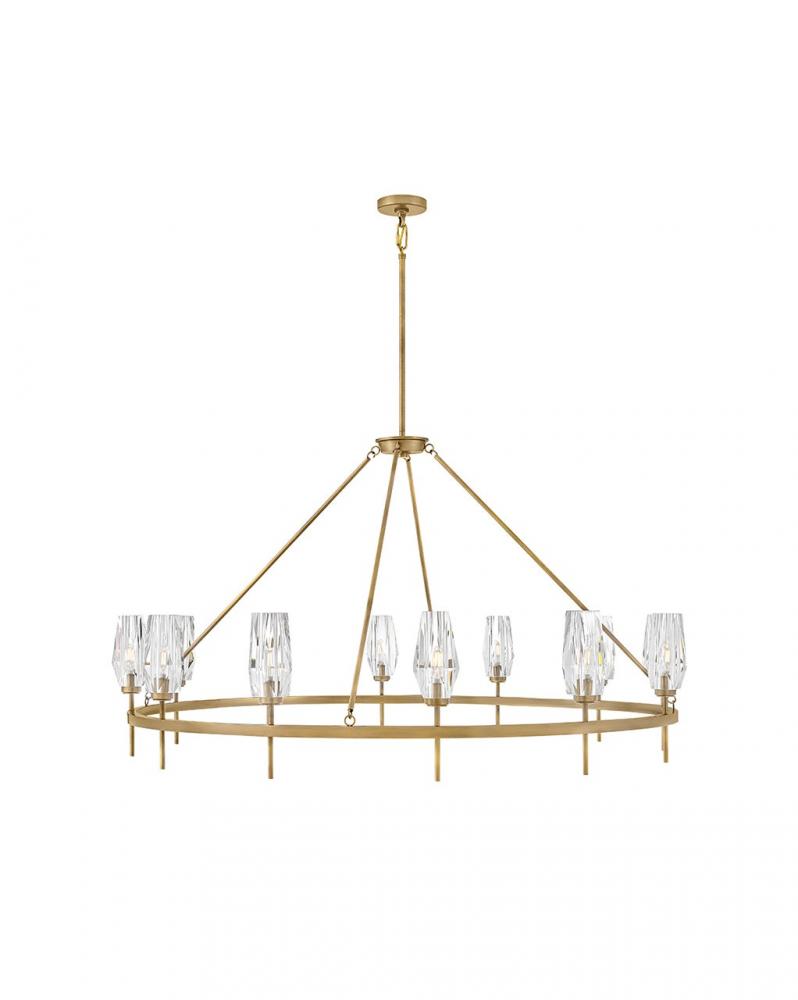 Extra Large Single Tier Chandelier - Brass