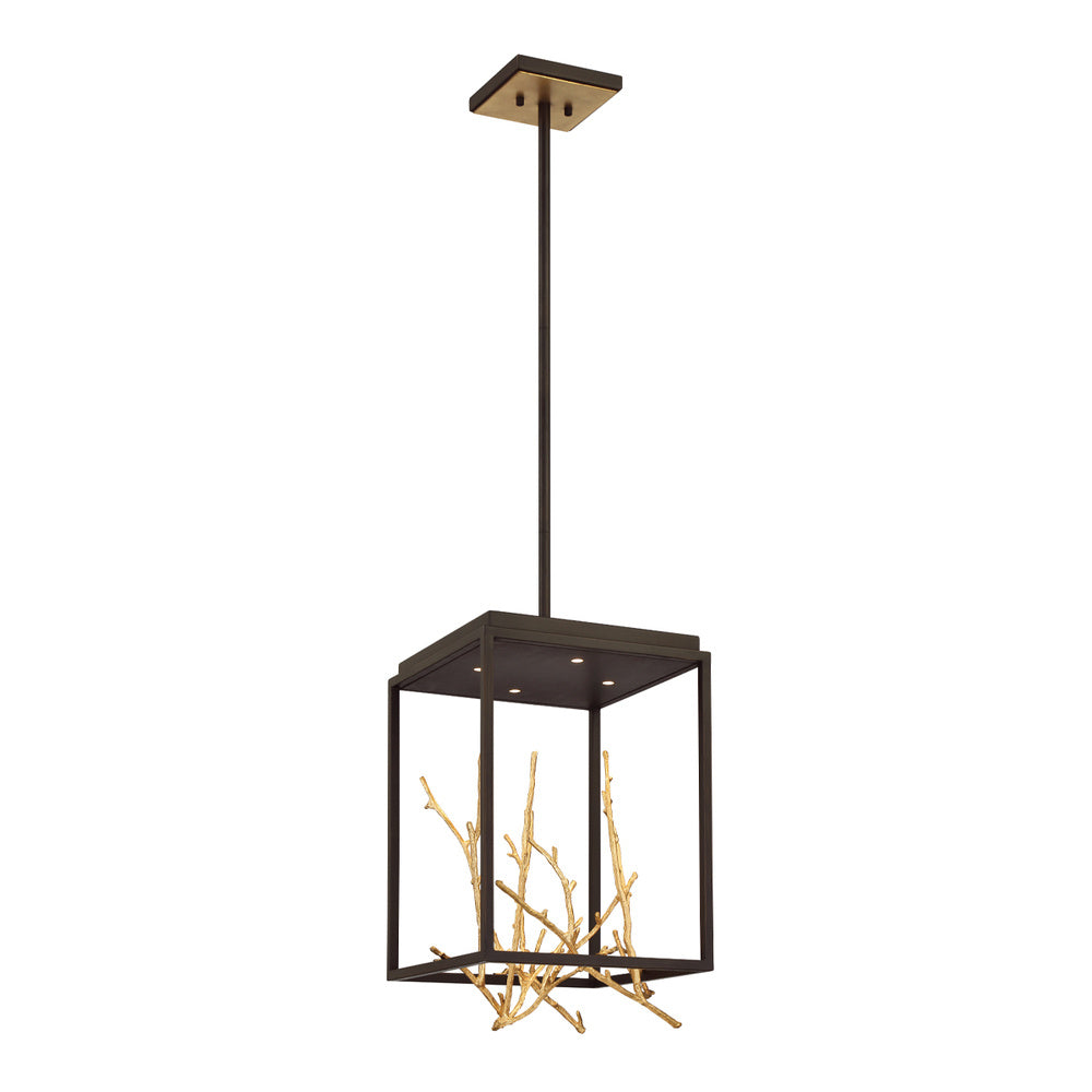 Aerie, 4LT , Sqr, LED, Cha, Brz/gold