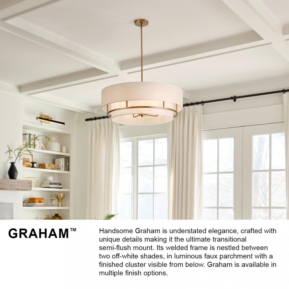 Medium Semi-flush Mount - Brass