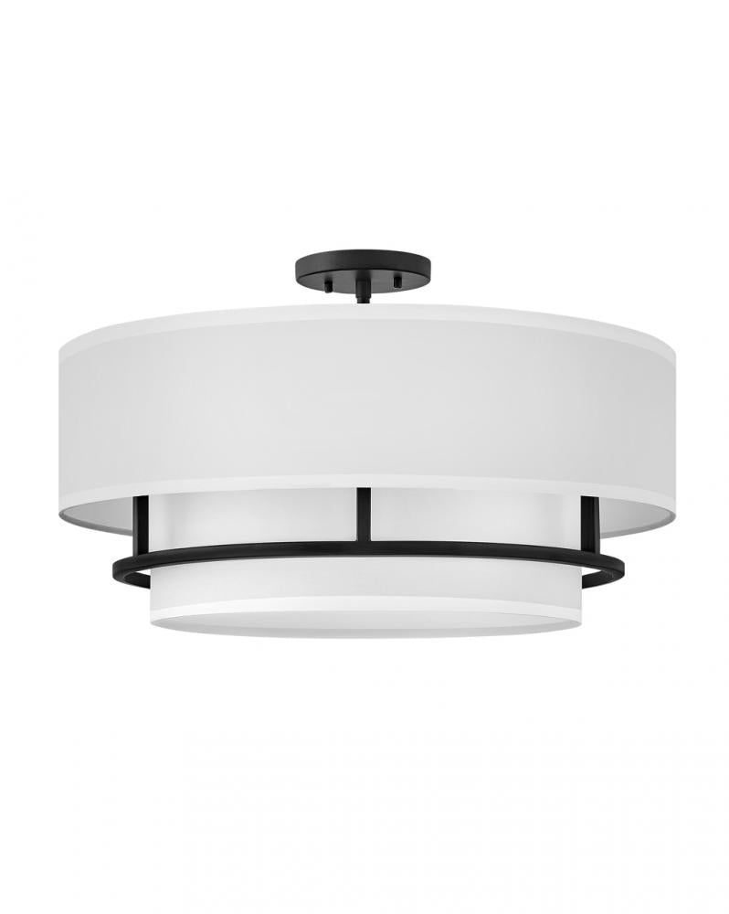 Medium Semi-Flush Mount - Black