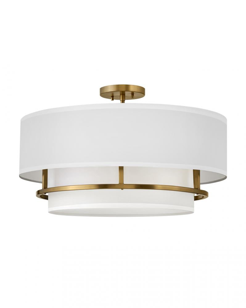 Medium Semi-Flush Mount - Brass