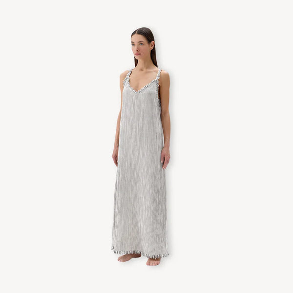 Striped Crinkle Strappy Dress