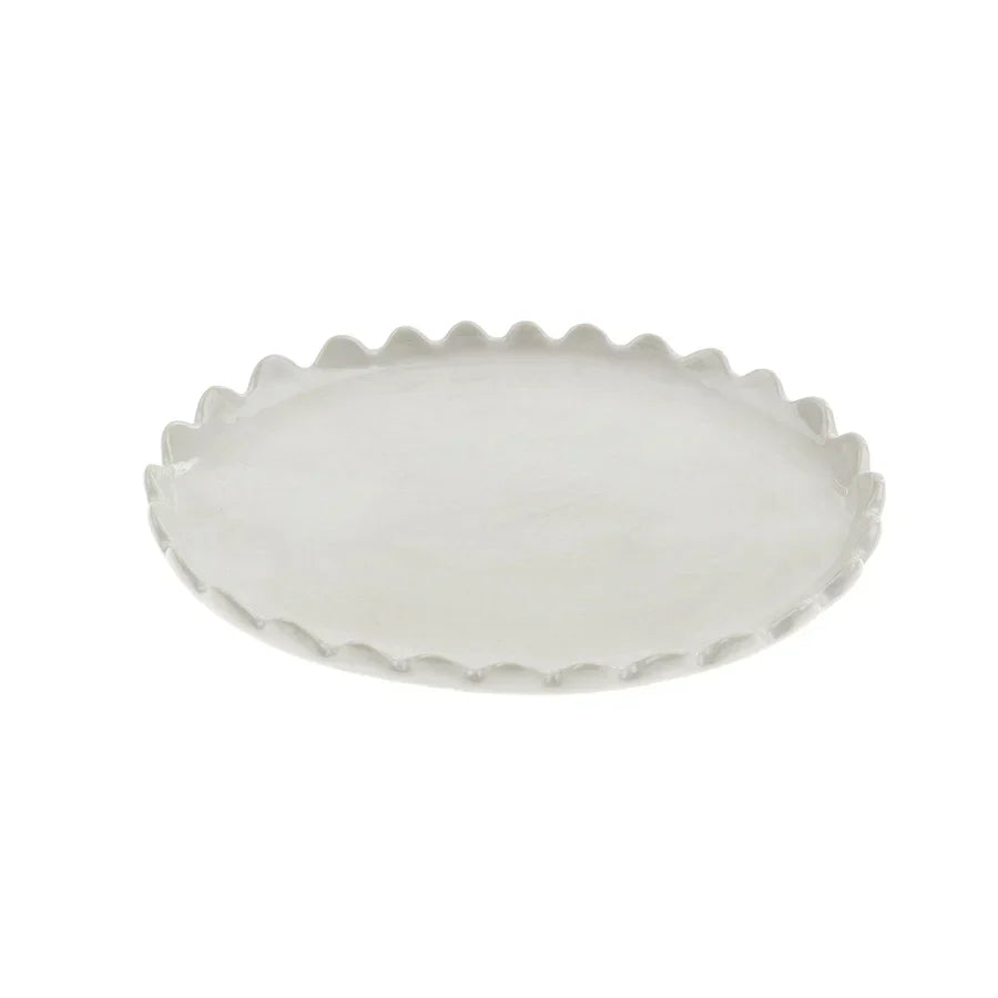 Scalloped Oval Plate S - by Indaba