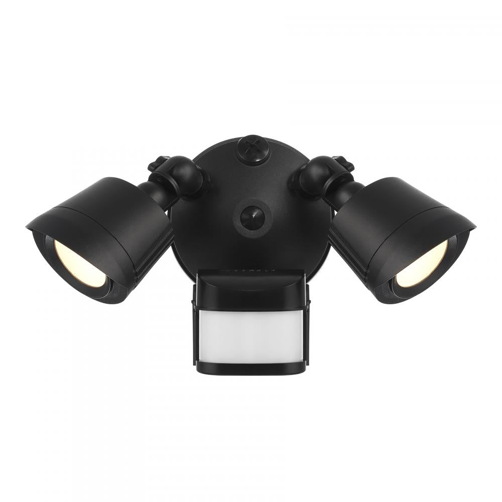 LED Motion Sensored Double Flood Light in Black