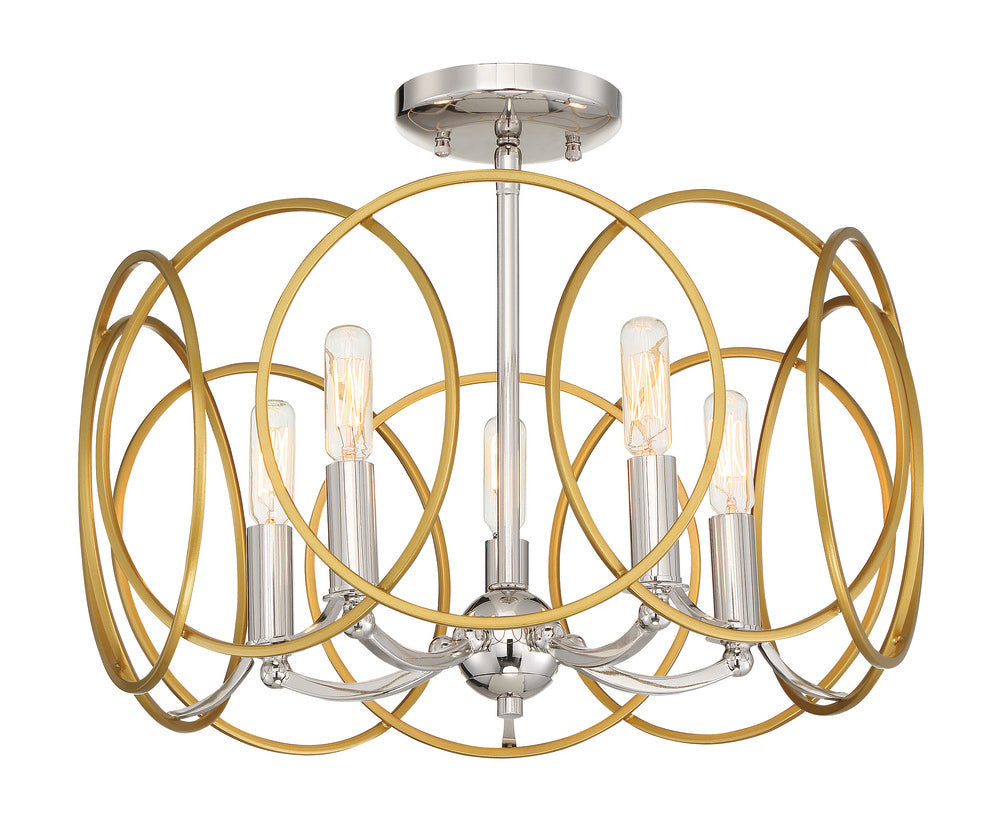 Chasell - 5 Light Semi Flush/Pendant Covertible
