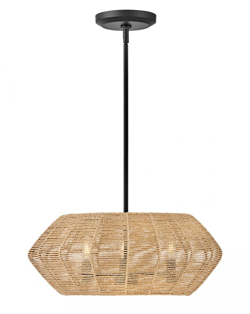 Small Convertible Drum Chandelier - Black