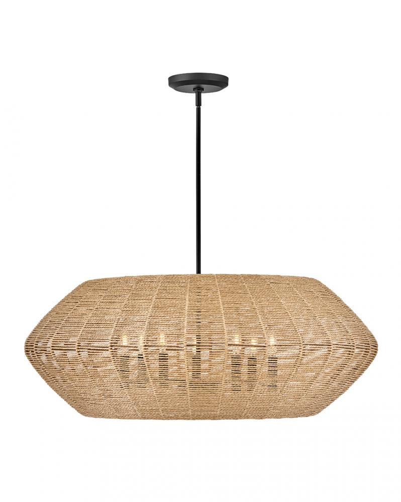 Large Convertible Drum Chandelier - Black