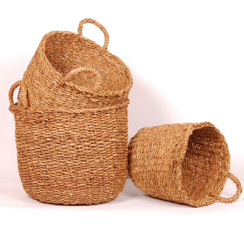 Round Seagrass Storage Set of 3