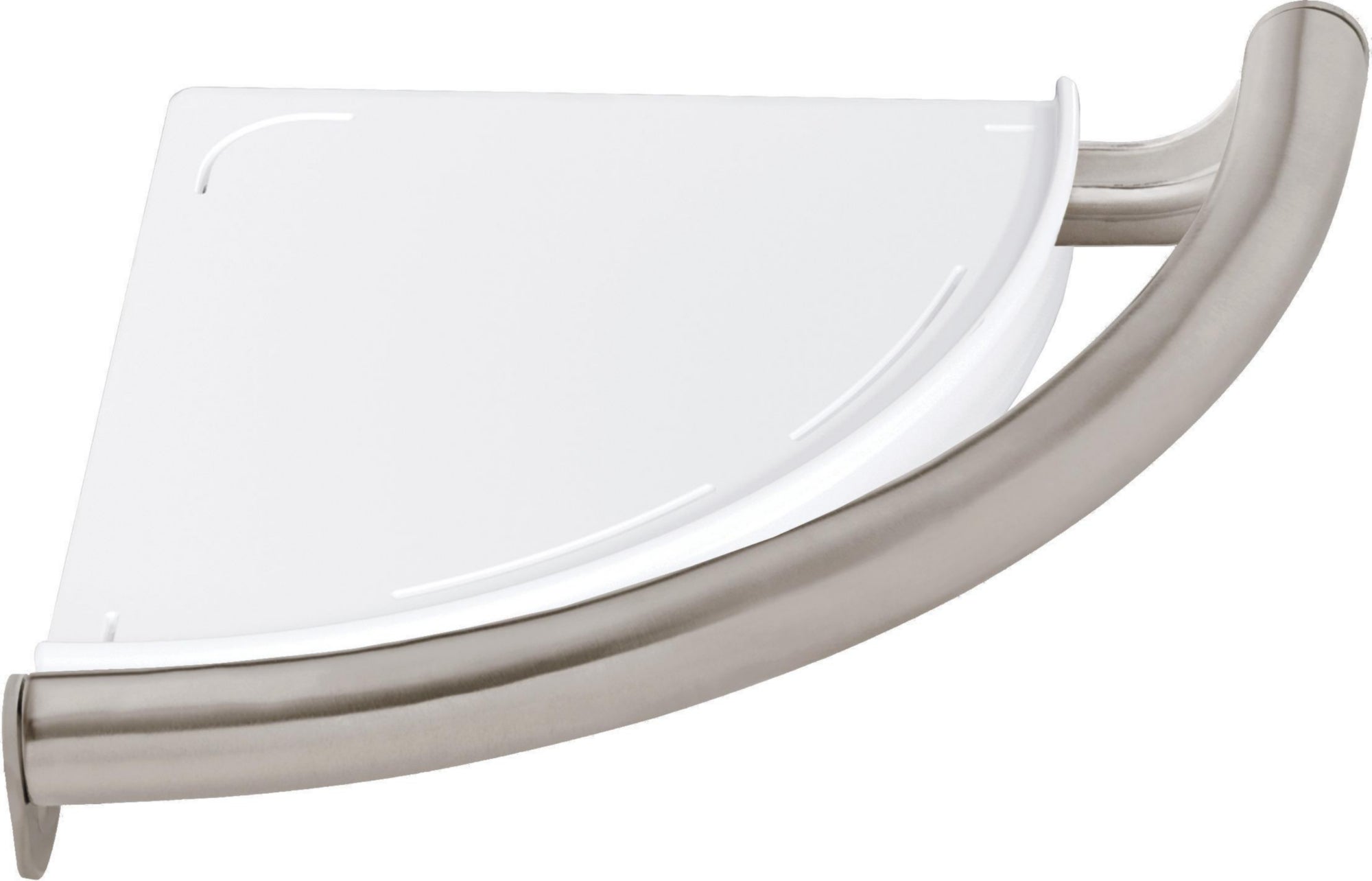 CONTEMPORARY CORNER SHELF W/ASSIST BAR - SS