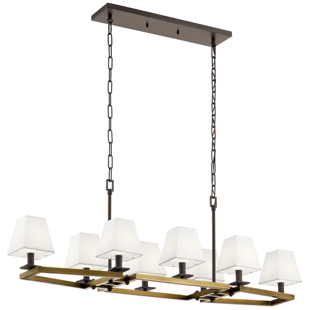 Dancar??48" 8 Light Linear Chandelier Natural Brass
