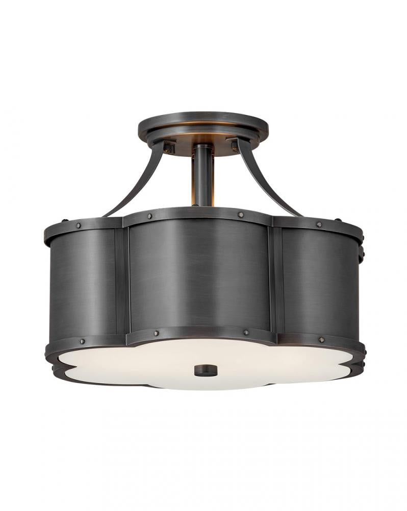 Medium Semi-Flush Mount - Black|Combination Finishes