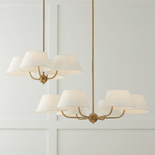 Load image into Gallery viewer, Welsley 4 Light Chandelier In Aged Brass
