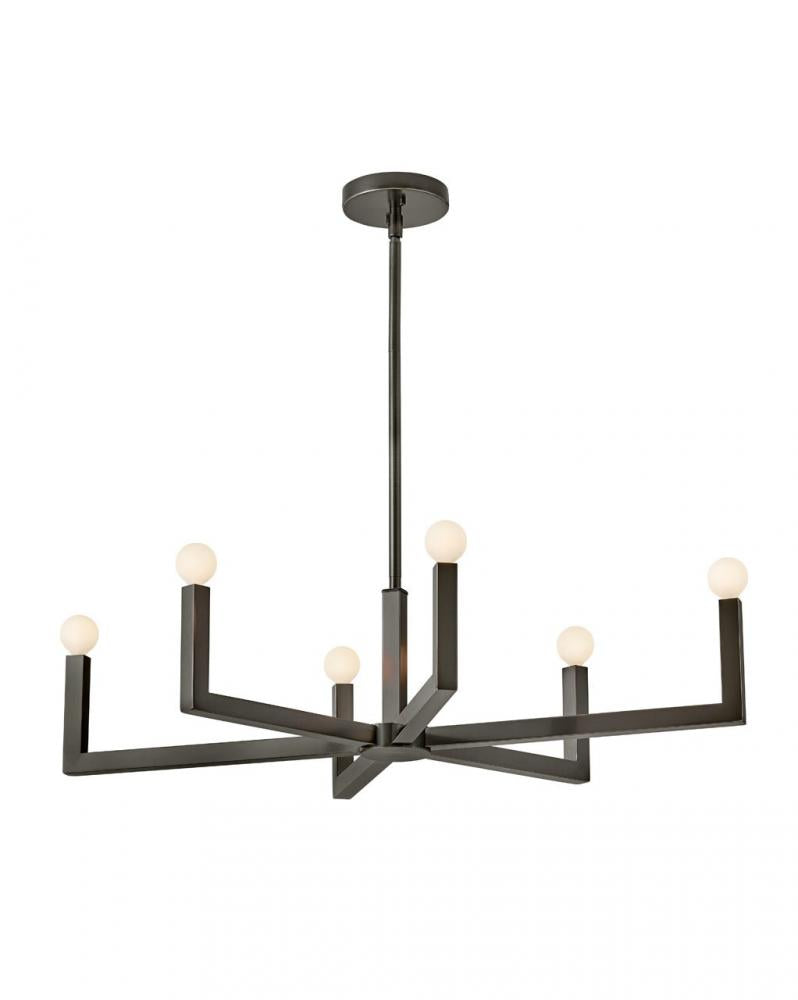 Small Six Light Linear - Black