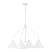 Load image into Gallery viewer, 4-Light Modern Metal Chandelier in White
