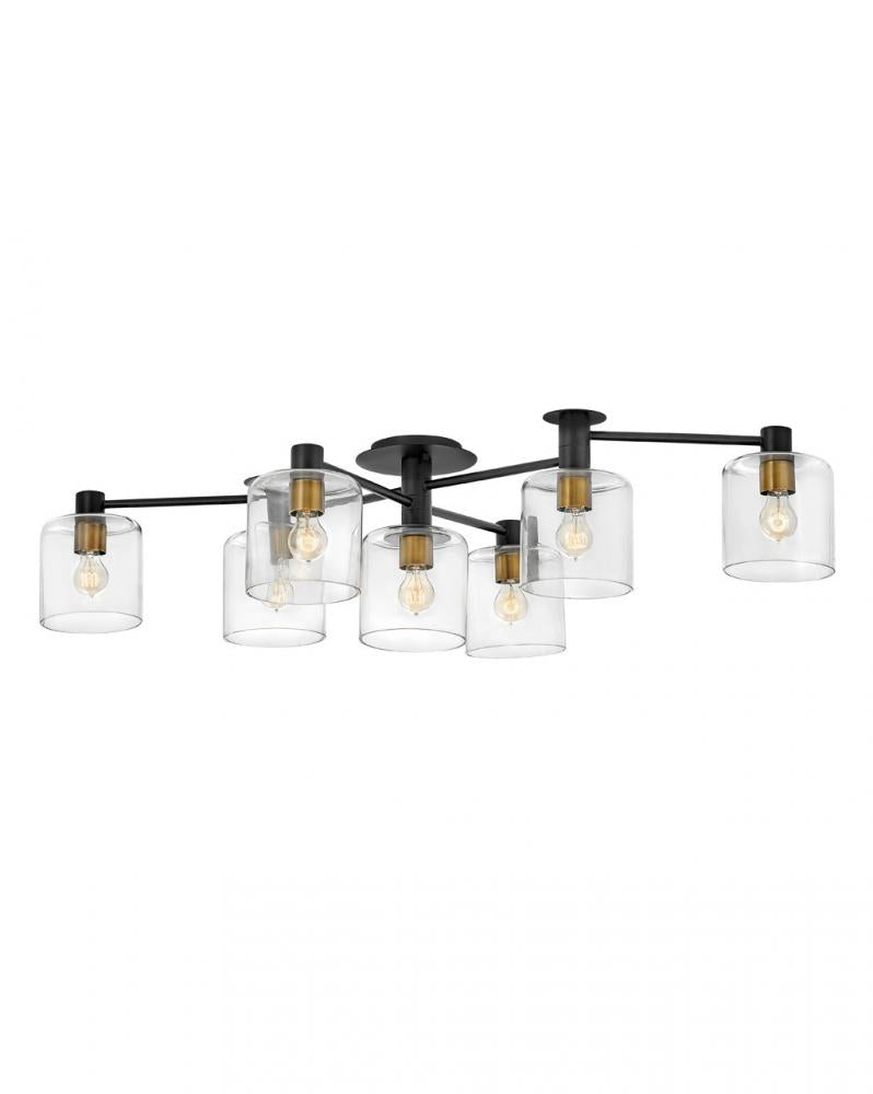 Large Adjustable Semi-flush Mount - Black