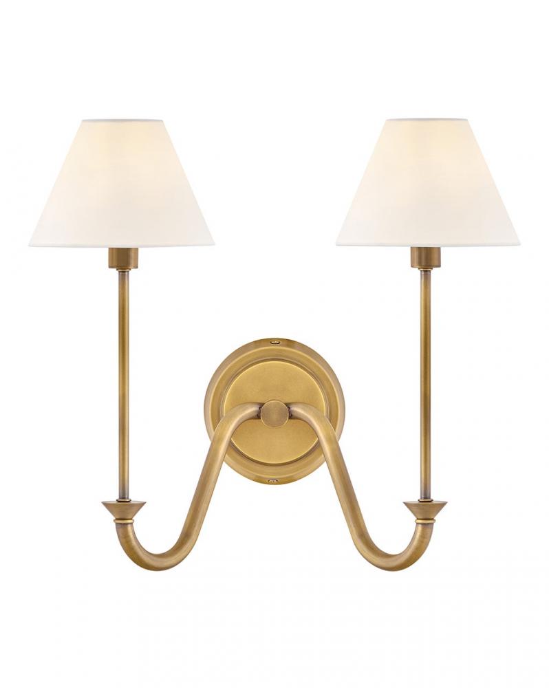 Medium Two Light Sconce - Brass