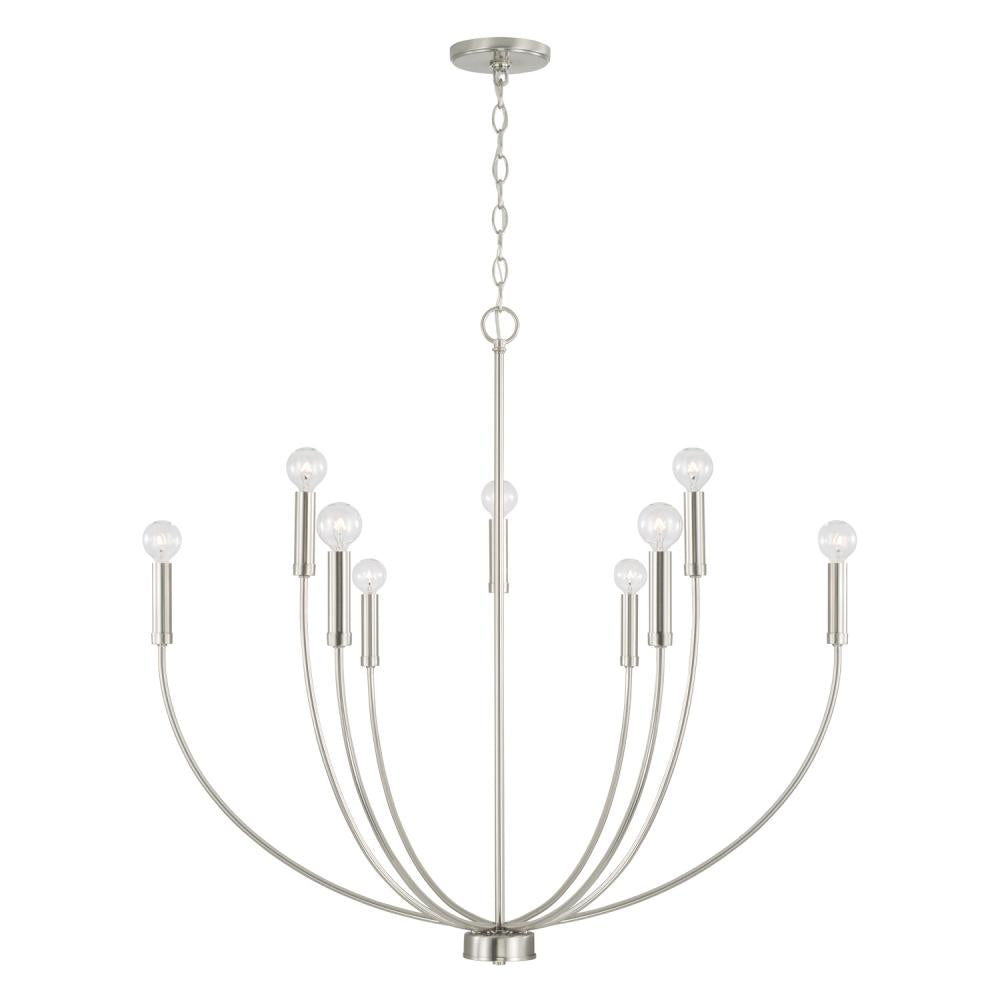 8-Light Chandelier in Brushed Nickel