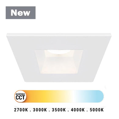 2 Inch High Output Square Fixed Downlight in White