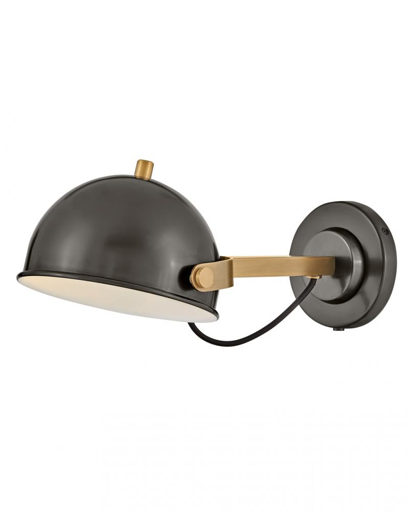 Medium Adjustable Single Light Sconce - Black