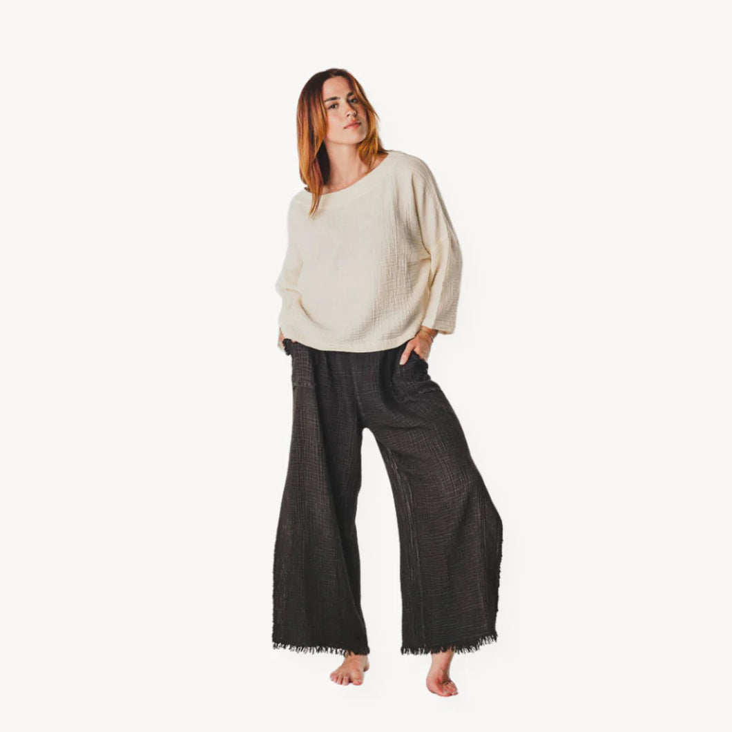 Crinkle Long Sleeve Boat Top