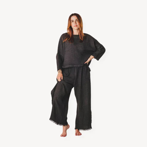 Crinkle Long Sleeve Boat Top