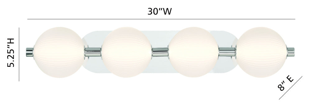 Palmas 4 Light Vanity In Nickel