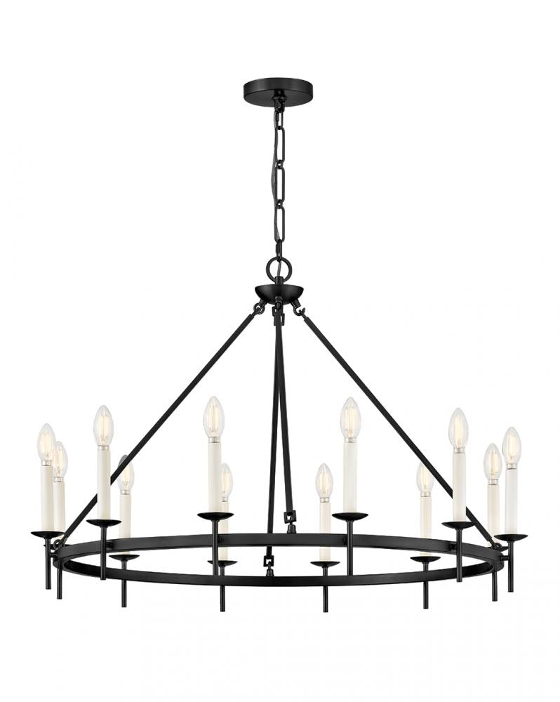 Large Ring Chandelier - Black