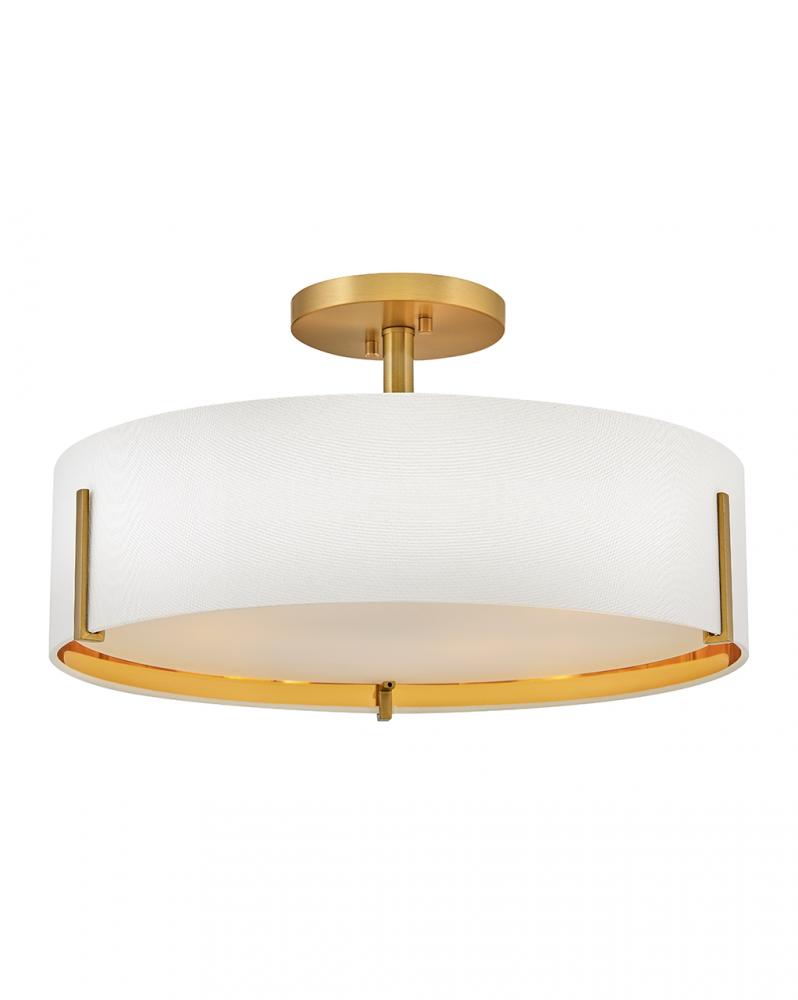 Medium Semi-Flush Mount - Brass