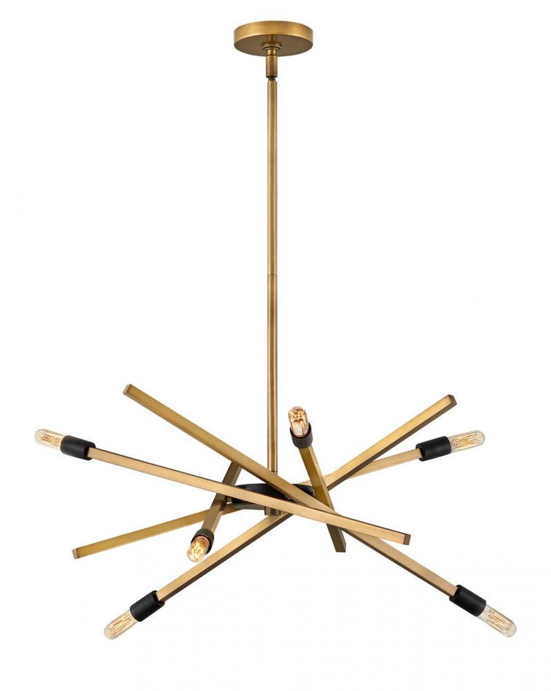 Medium Adjustable Single Tier Chandelier - Brass