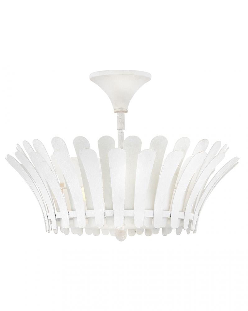 Medium Semi-Flush Mount - White