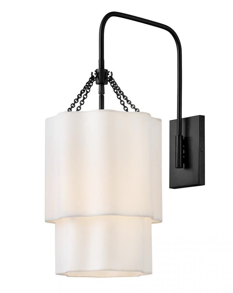 Large Single Light Sconce - Black