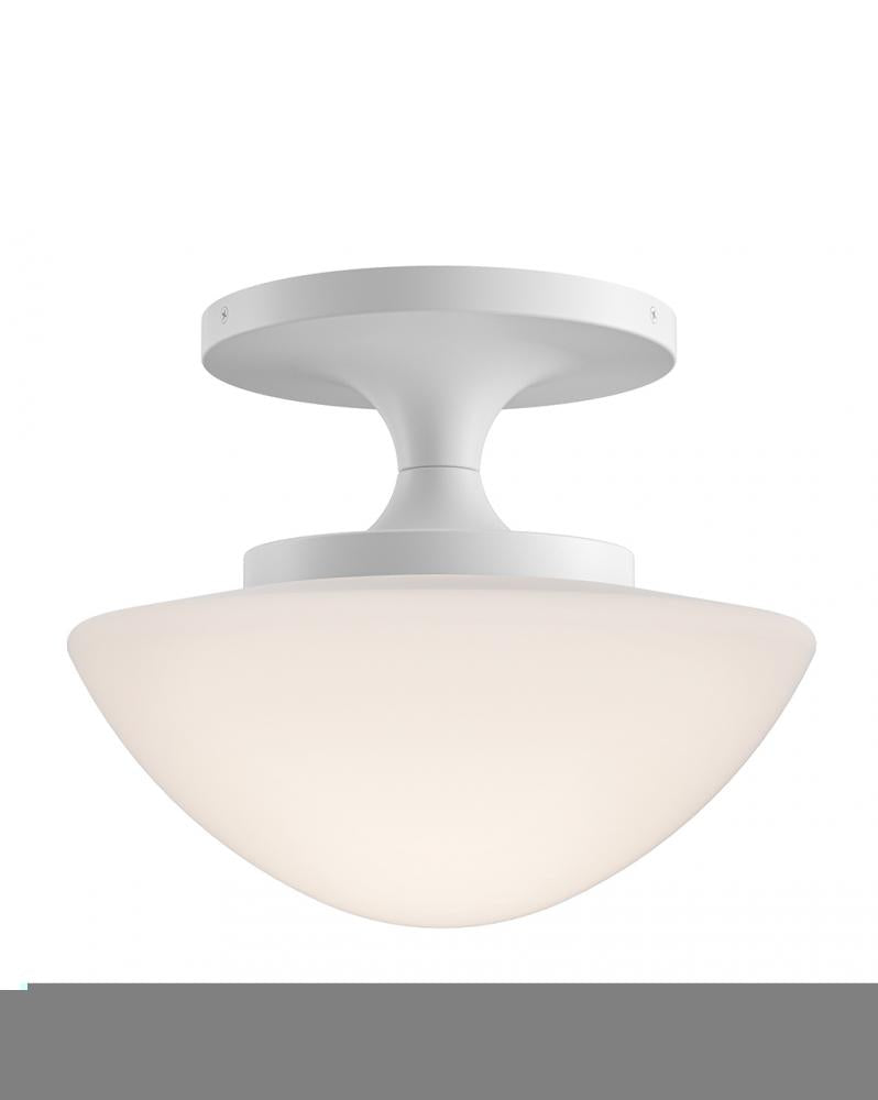 Small Semi-Flush Mount - White