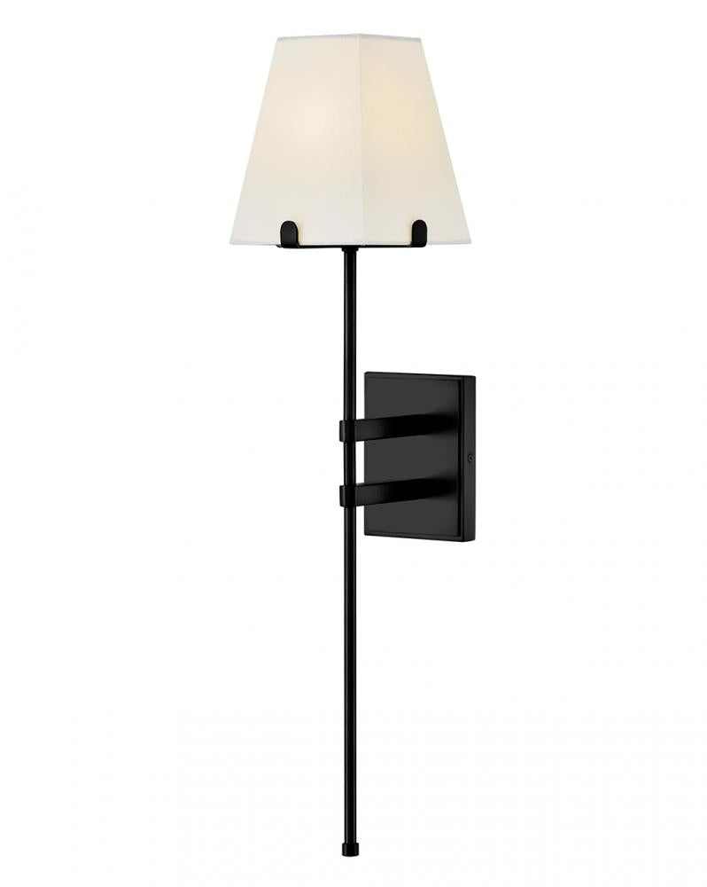Large Single Light Sconce - Black