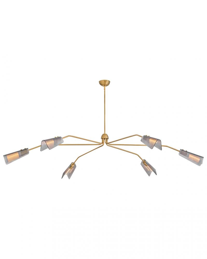 Extra Large Low Profile Chandelier - Brass