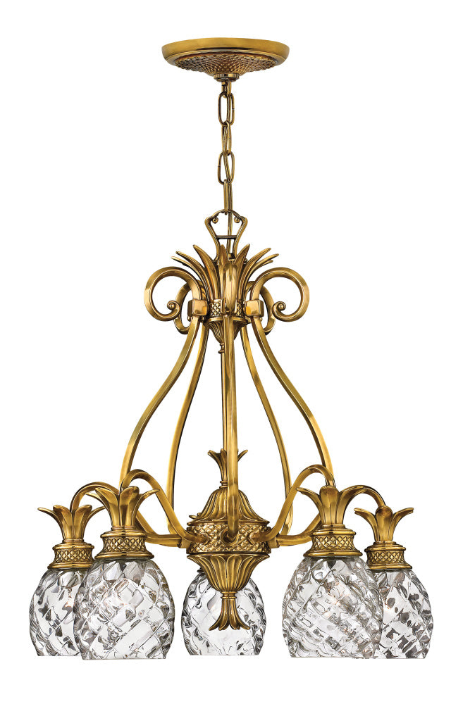 Small Single Tier Chandelier - Brass