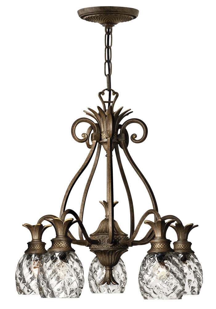 Small Single Tier Chandelier - Bronze