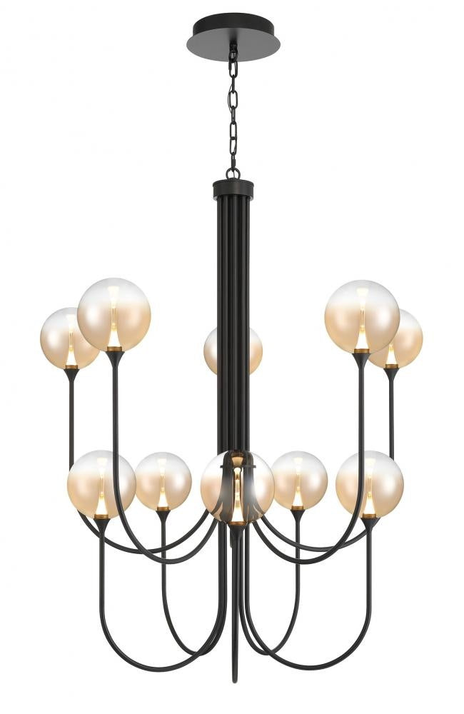 Iissa-Chandelier-10Lt-40In-BK-AM
