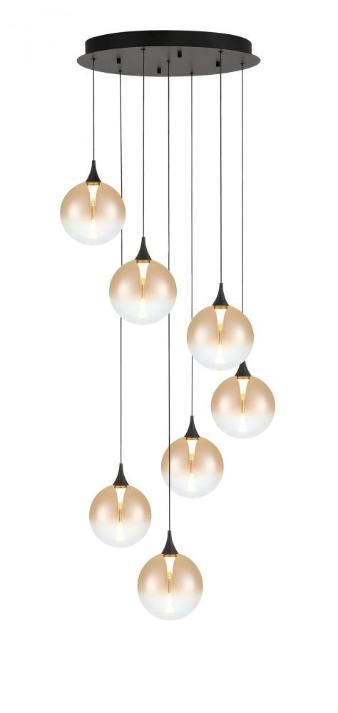 Iissa-Chandelier-7Lt-21In-BK-AM